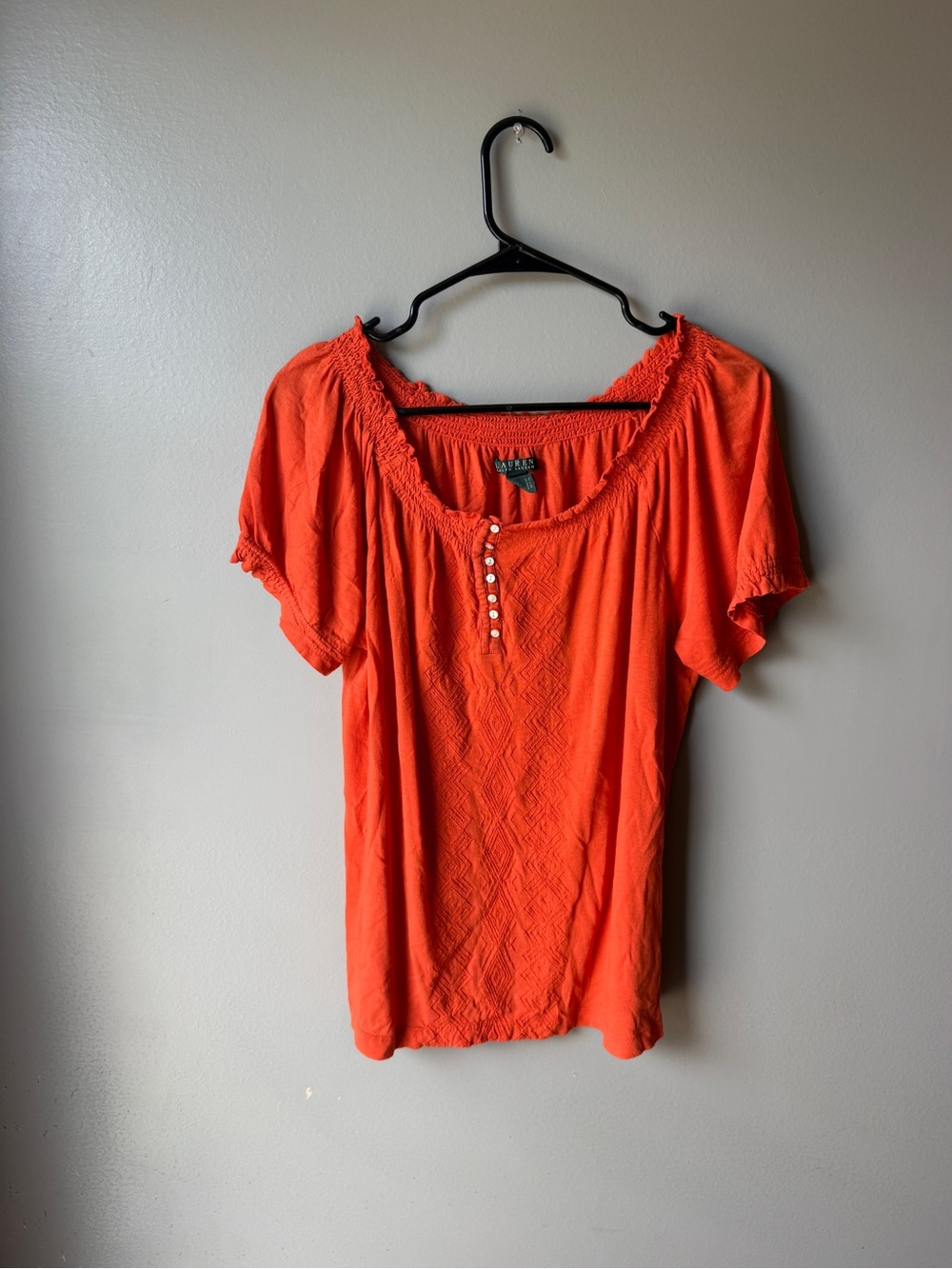 Ralph Lauren Embroidered Peasant Blouse Size Large